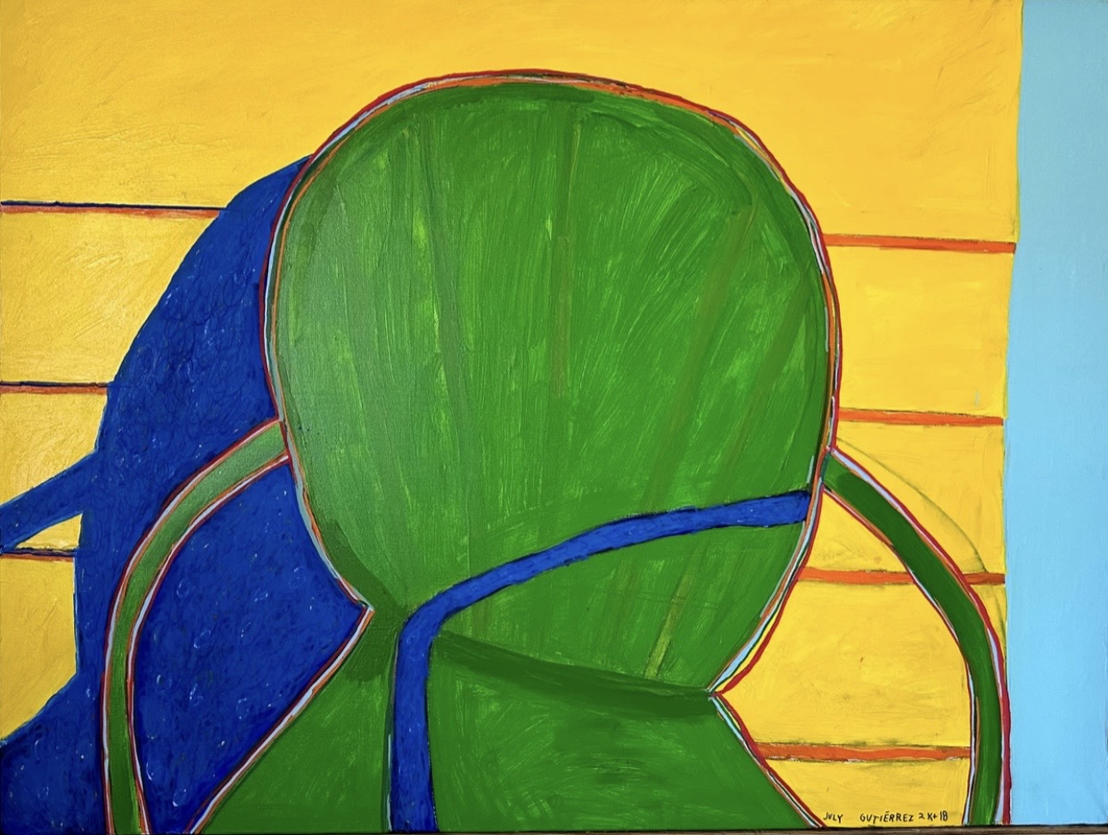 Green Chair, Blue Shadows